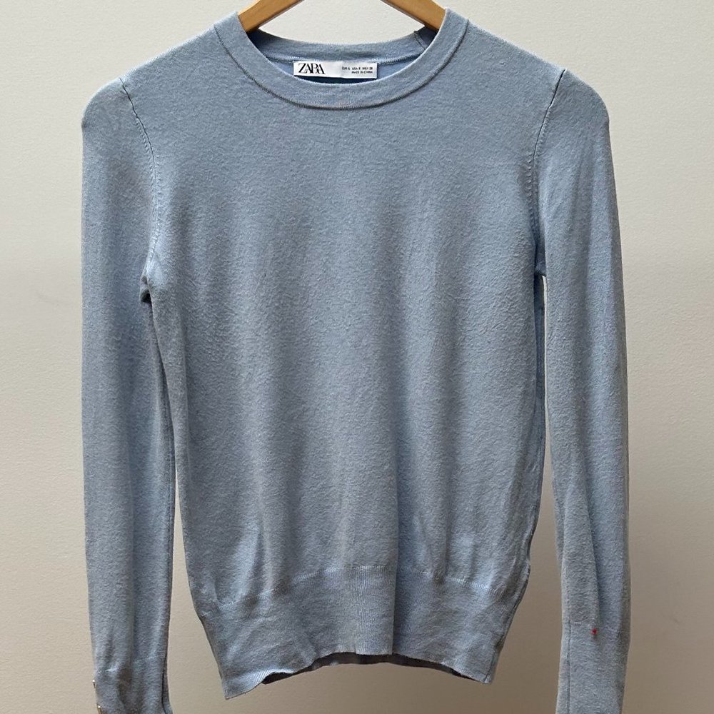 Light Blue Zara long sleeve sweater, size S